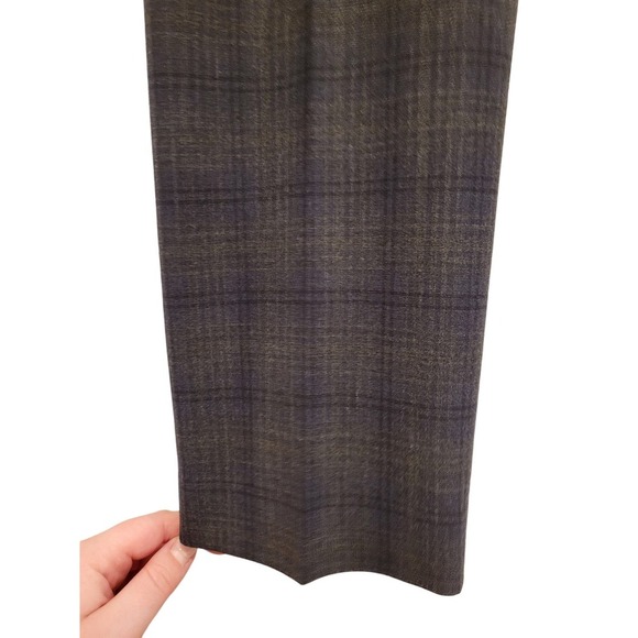 Theory Plaid Wool Blend Dress Pants Gray Trousers 10 - Picture 7 of 10